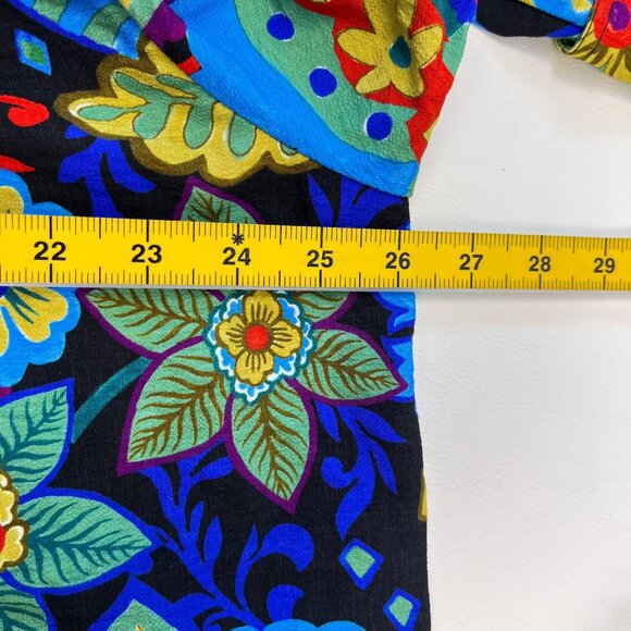 NWOT Ali Miles Paisley Floral Multicolor 3/4 Sleeve Tunic Top Blouse Shirt 1X - Picture 12 of 14